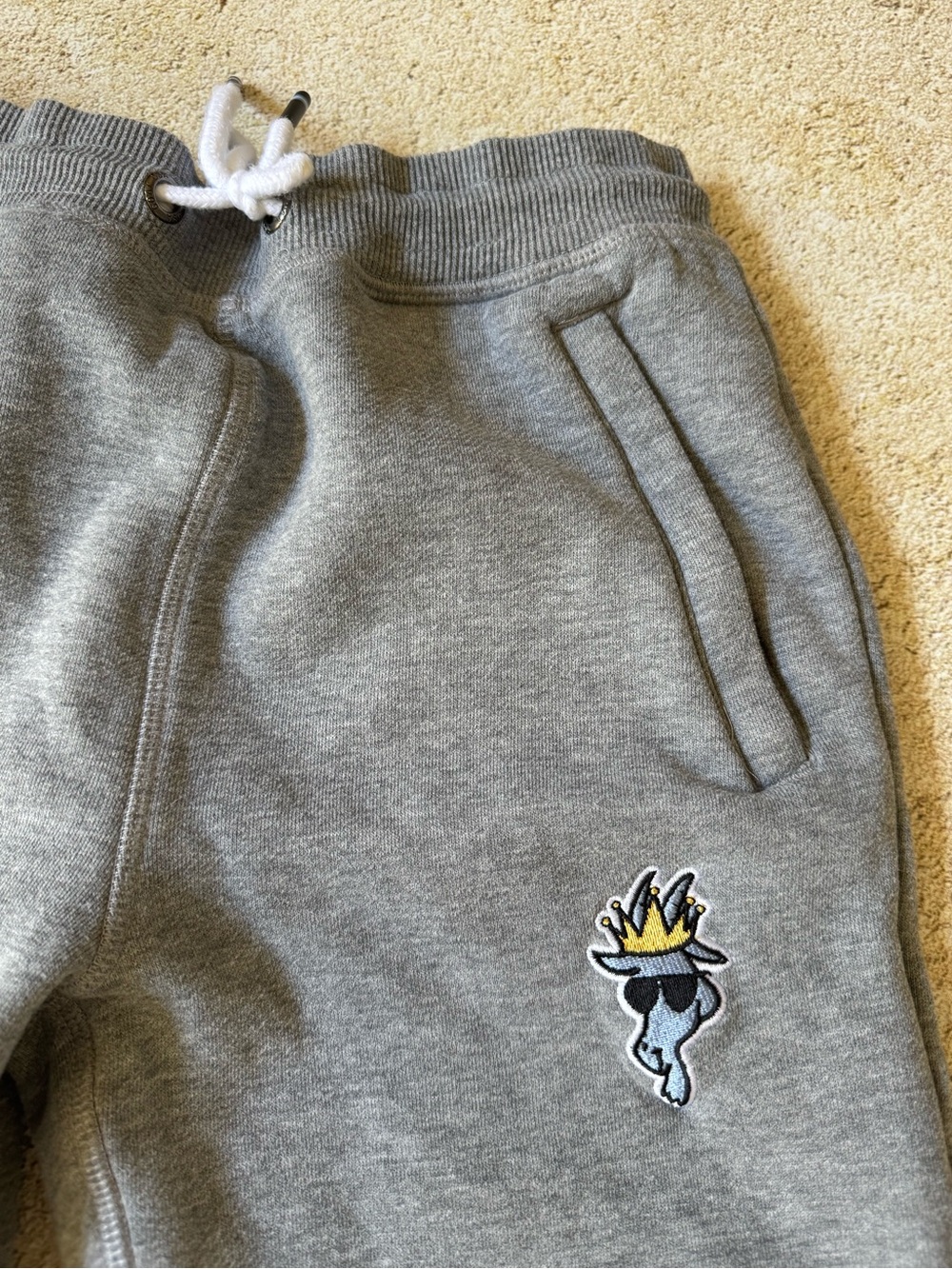 GOAT USA OG Fleece Joggers Gray Youth Large (9-10) - Picture 2 of 5